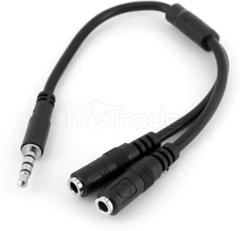 Photo de Adaptateur 2 x jack 3,5 (Mirco + Casque) vers 1 x Jack 3,5 (Noir)