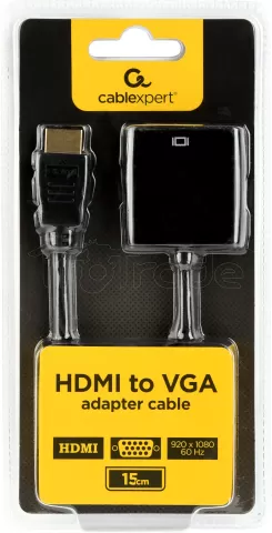 Photo de Adaptateur CableXpert HDMI mâle vers VGA femelle 15cm (Noir)