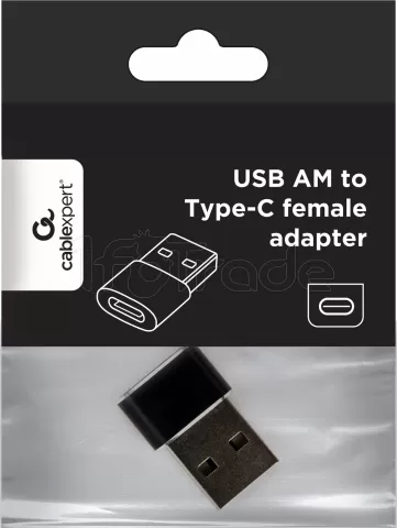 Photo de Adaptateur CableXpert USB-A vers USB-C (Noir)