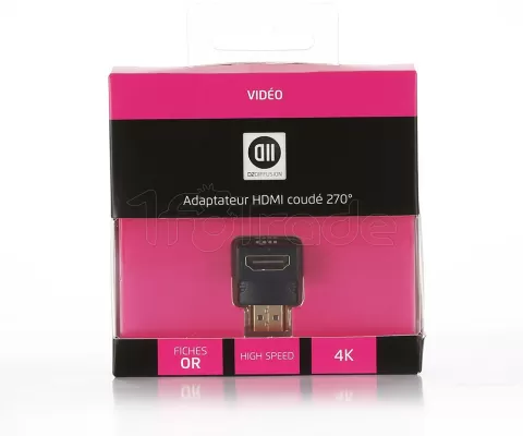 Photo de Adaptateur D2 Diffusion HDMI 2.0 mâle (Type A) vers HDMI femelle (Type A) Coudé à 270° (Noir)