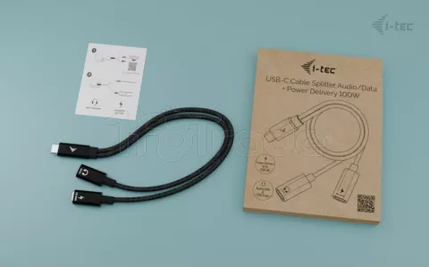 Photo de Adaptateur I-Tec USB-C vers 2x USB-C 30cm M/F (Noir)