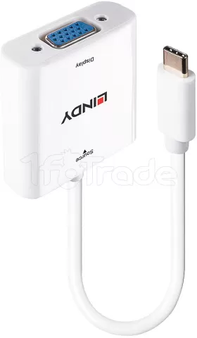 Photo de Adaptateur Lindy USB Type C vers VGA (Noir)