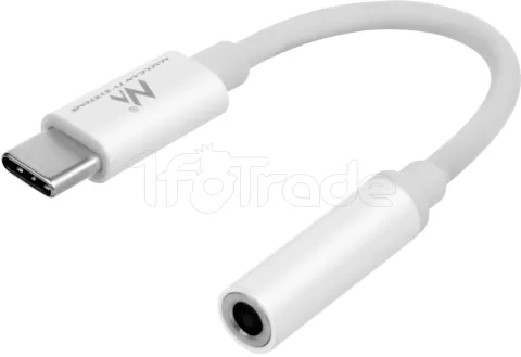 Photo de Adaptateur Maclean USB Type C vers Jack 3,5mm M/F (Blanc)