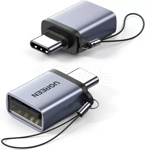 Photo de Adaptateur Ugreen US270 USB-A femelle vers USB-C mâle (Gris)