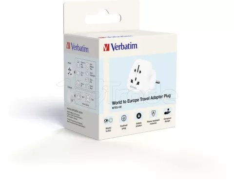 Photo de Adaptateur universel de voyage Verbatim Monde-Europe (Blanc)