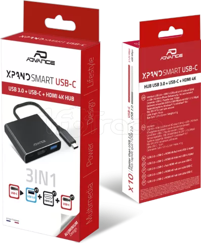 Photo de Adaptateur USB 3.0 Type C Advance Xpand Smart vers HDMI + 1xUSB Type C et 1x USB Type A