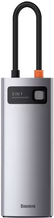 Photo de Adaptateur USB 3.0 Type C Baseus Metal Gleam 5en1 (Gris)