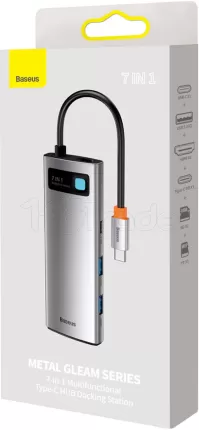 Photo de Adaptateur USB 3.0 Type C Baseus Metal Gleam 7en1 (Gris)