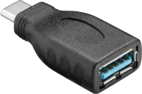 Photo de Adaptateur USB 3.0 Type C Goobay vers USB Type A OTG (Noir)