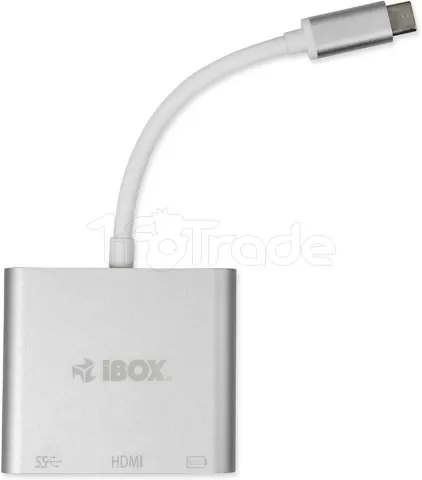 Photo de Adaptateur USB 3.0 Type C IBox vers USB A, HDMI et USB C (Argent)