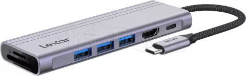 Photo de Adaptateur USB 3.2 Type C Lexar H31 vers HDMI, USB Type A/C, carte SD&Micro SD (Argent)
