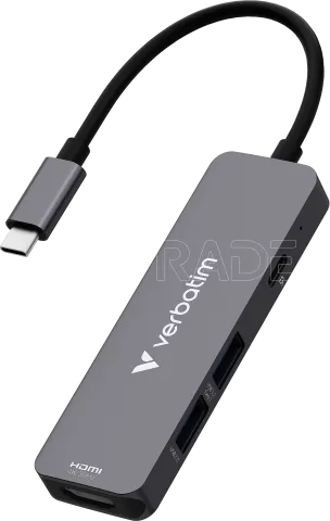 Photo de Adaptateur USB-C 3.0 Verbatim Essentials - 4 ports (Gris)
