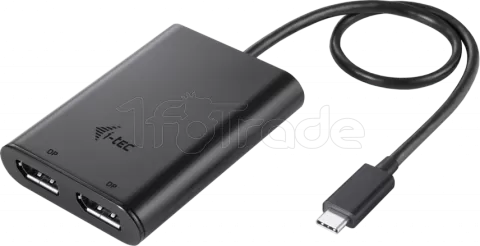 Photo de Adaptateur USB-C I-Tec Dual 4K vers 2x DisplayPort (Noir)