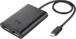 Photo de Adaptateur USB-C I-Tec vers 2x DisplayPort (Noir)