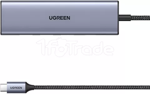 Photo de Adaptateur USB-C Ugreen vers 1x HDMI + 3x USB-A + 1x USB-C 100W (Gris)