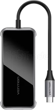 Photo de Adaptateur USB-C Vention vers 1x HDMI + 1x USB-C + 3x USB-A 0.15m (Noir