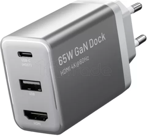 Photo de Adaptateur USB-C Vention vers USB-A + HDMI avec chargeur 65W (Gris)
