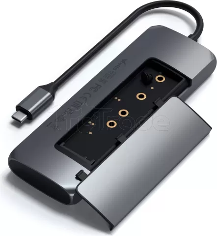 Photo de Adaptateur USB Type C Satechi Hybrid vers SSD M.2, HDMI et 3xUSB (Gris)