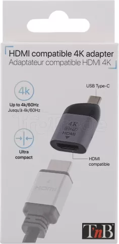 Photo de Adaptateur USB Type C T'nB iClick vers HDMI 4K Ultra HD (Argent)