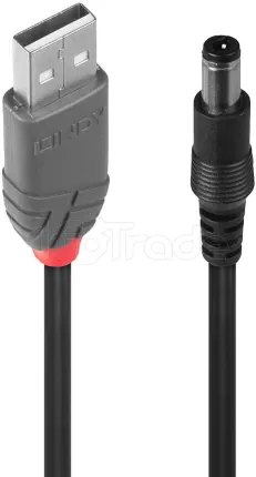 Photo de Adaptateur USB vers prise DC (2,5x5,5mm) Lindy 1,5m (Noir)