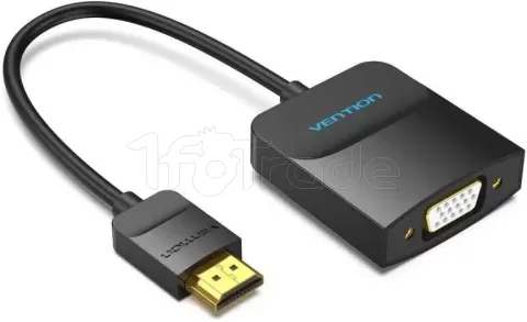 Photo de Adaptateur Vention  HDMI mâle vers VGA femelle 15cm (Noir)
