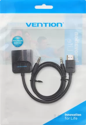 Photo de Adaptateur Vention HDMI mâle vers VGA Femelle + Jack 3.5mm (Noir)