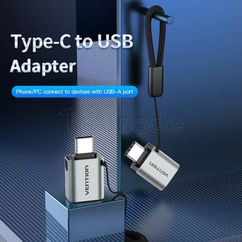 Photo de Adaptateur Vention OTG USB-C/A 3.0 (Gris)