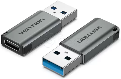 Photo de Adaptateur Vention USB 3.0 Male vers USB-C Femelle (Gris)