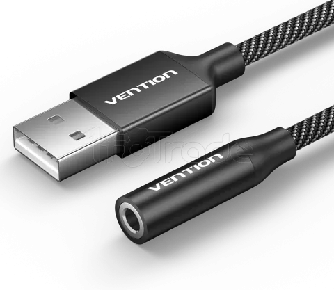 Photo de Adaptateur Vention USB-A mâle vers Jack 3.5mm femelle 0.25m (Noir)
