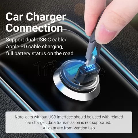 Photo de Adaptateur Vention USB-A vers USB-C (Noir)