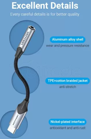 Photo de Adapteur Vention USB-C vers 3.5mm 0.1m (Noir)