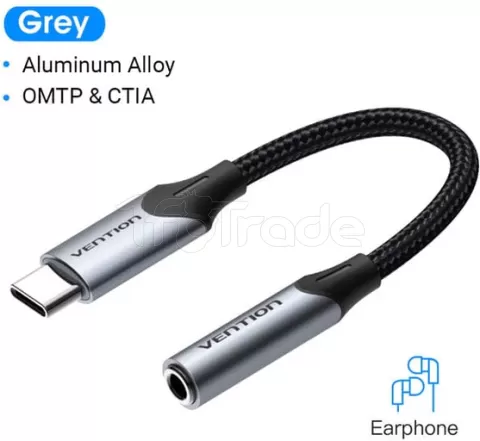 Photo de Adapteur Vention  USB-C vers Jack 3.5mm 0.1m (Noir)