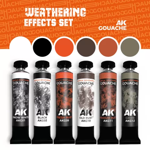 Photo de Ak Interactive Gouache - Weathering Effects Set (Set de 6 Ref.)