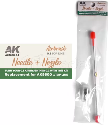 Photo de Ak Interactive - Kit Aiguille + Buse 0.2 pour Aerographe Ak Top Line