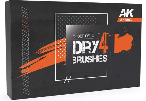 Photo de AK Interactive Pinceau Synthetique - Dry Coffret 4 Pinceaux