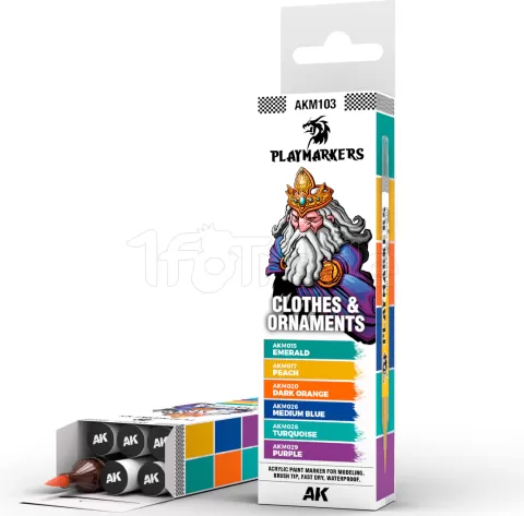 Photo de Ak Interactive - Playmarker Set Clothes & Ornaments (6 Markers)