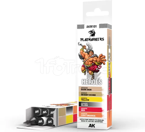 Photo de Ak Interactive - Playmarker Set Heroes (6 Markers)