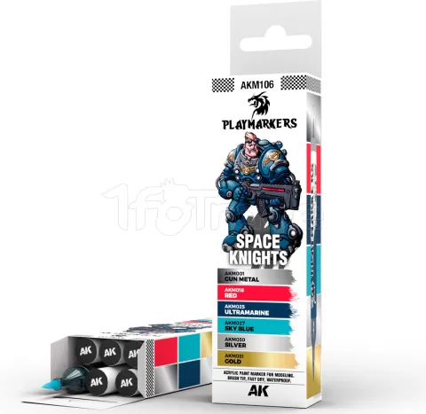 Photo de Ak Interactive - Playmarker Set Space Knights (6 Markers)