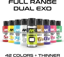 Photo de Ak Interactive Pot de Peinture Dual Exo - Full Range (42 Ref + Thinner)