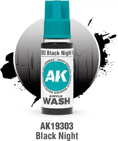 Photo de Ak Interactive Pot de Wash - Black Night (18 ml)