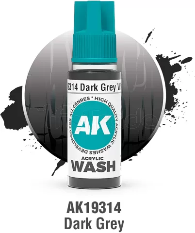 Photo de Ak Interactive Pot de Wash - Dark Grey (18 ml)