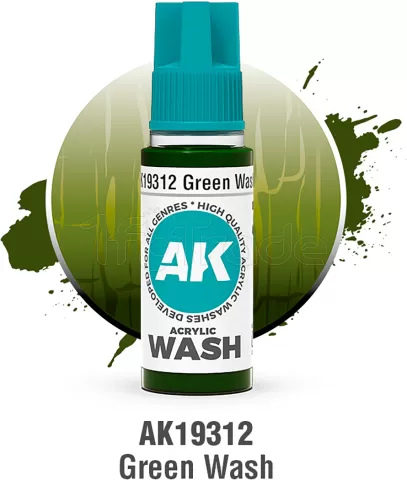 Photo de Ak Interactive Pot de Wash - Green (18 ml)