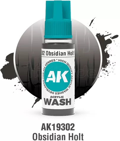 Photo de Ak Interactive Pot de Wash - Obsidian Holt (18 ml)