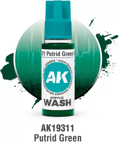 Photo de Ak Interactive Pot de Wash - Putrid Green (18 ml)