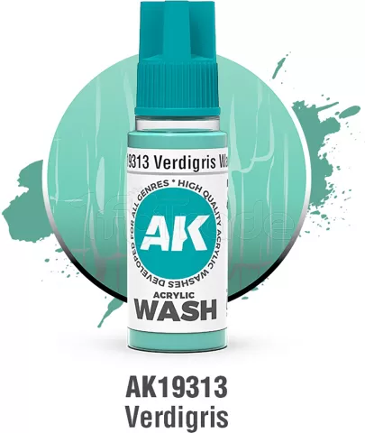 Photo de Ak Interactive Pot de Wash - Verdigris (18 ml)