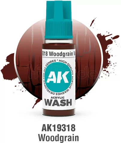 Photo de Ak Interactive Pot de Wash - Woodgrain (18 ml)