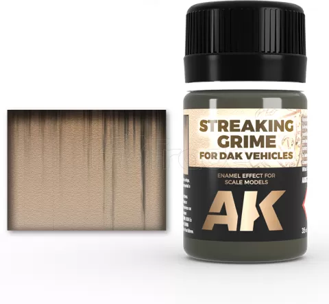 Photo de Ak Interactive Pot d'Enamel Effects - Streaking Grime for Dak Vehicles (35ml)