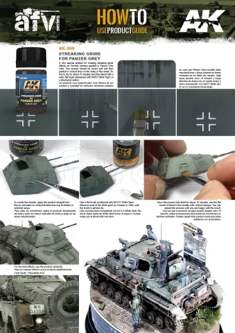 Photo de Ak Interactive Pot d'Enamel Effects - Streaking Grime for Panzer Grey Vehicles (35ml)