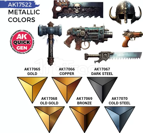 Photo de Ak Interactive Quick Gen - Metallics (Set 6 Refs)