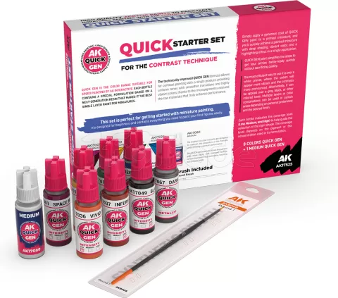 Photo de Ak Interactive Quick Gen - Quick Starter (Set 9 Refs + 1 Brush)
